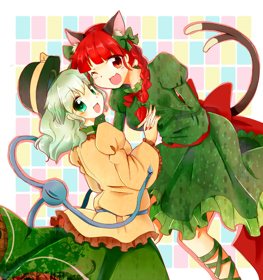 komeiji koishi and kaenbyou rin (touhou) drawn by tanikake_yoku