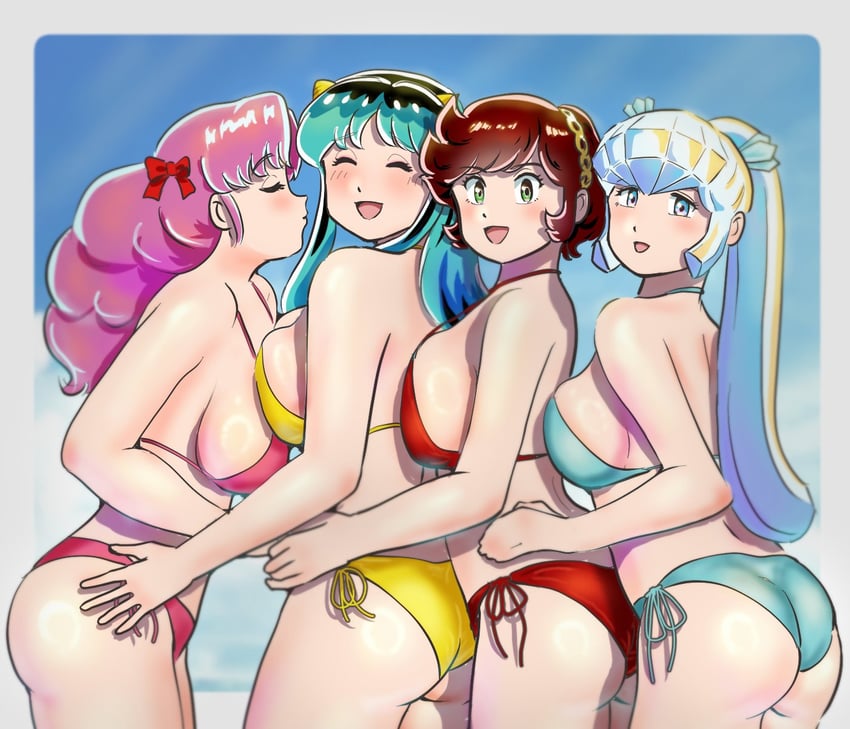 lum, ran, benten, and oyuki (urusei yatsura) drawn by kenken28937178