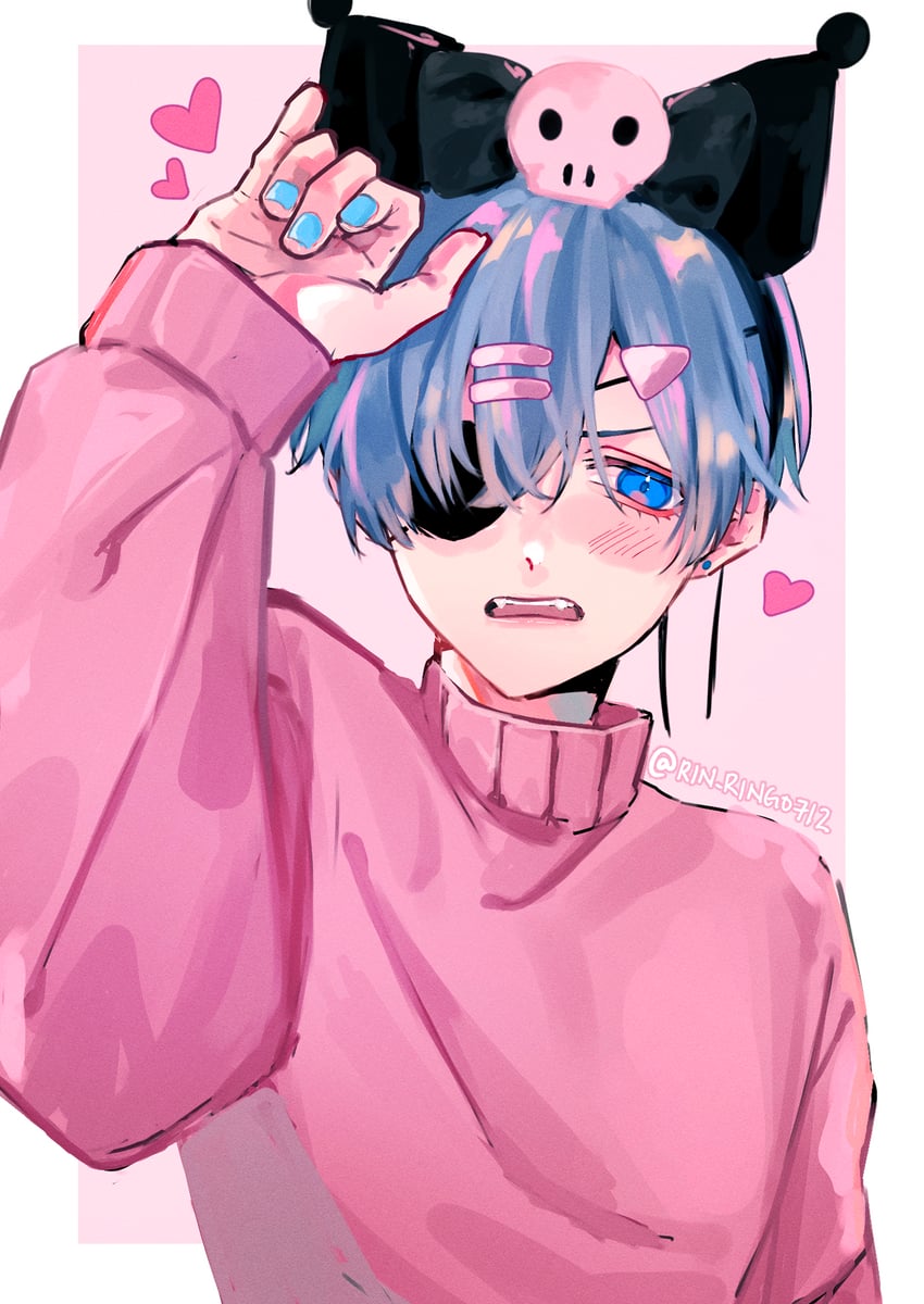 kuromi and ciel phantomhive (sanrio and 2 more) drawn by ringo712