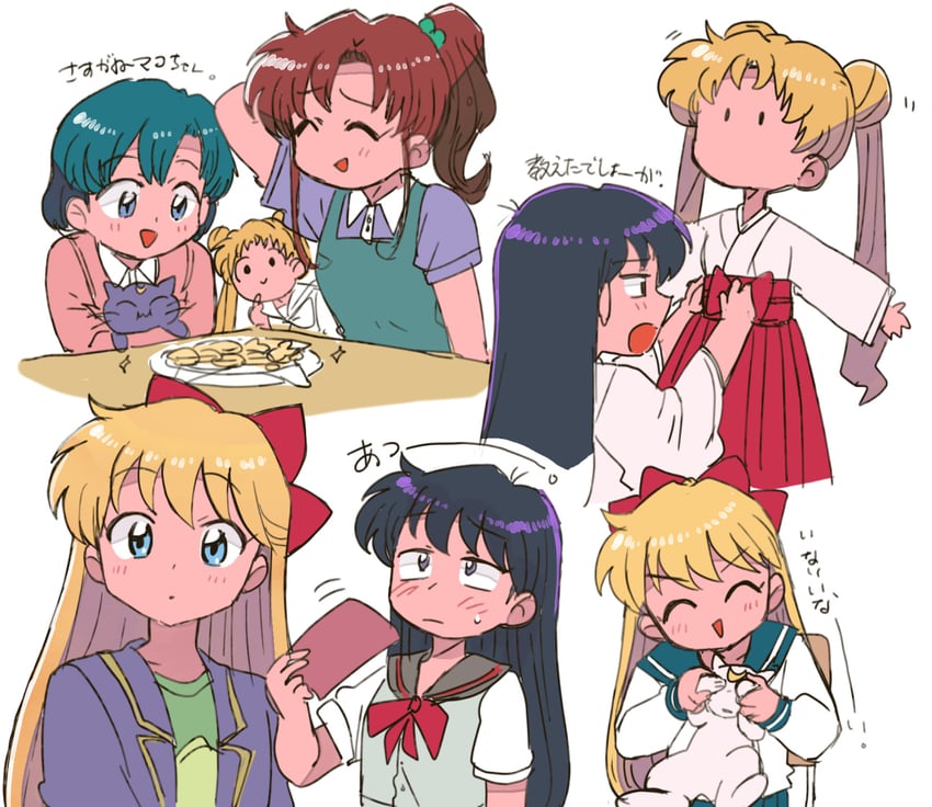 tsukino usagi, mizuno ami, aino minako, hino rei, kino makoto, and 2 more (bishoujo senshi sailor moon) drawn by tsubobot