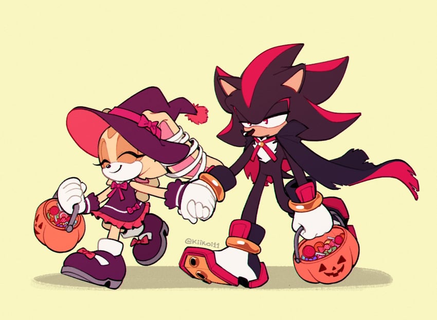 shadow the hedgehog and cream the rabbit (sonic) drawn by kiioki11