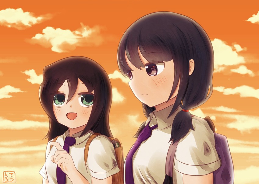kuroki tomoko and tamura yuri (watashi ga motenai no wa dou kangaetemo omaera ga warui!) drawn by tetsunro