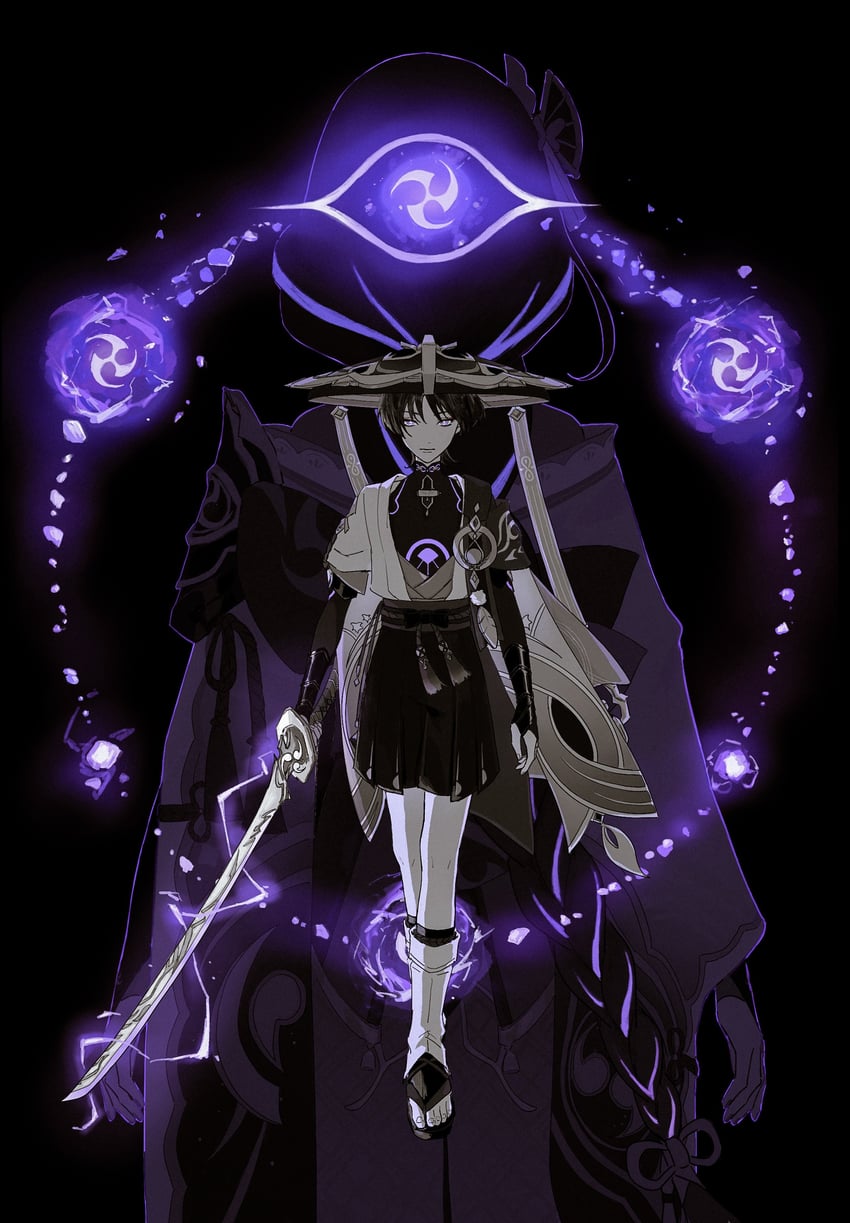 raiden shogun, scaramouche, and wanderer (genshin impact) drawn by te1081