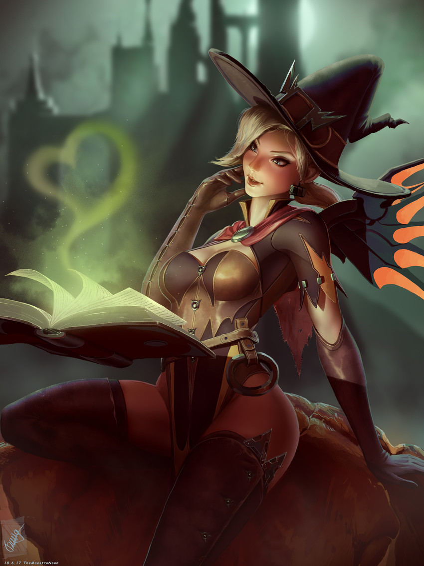 mercy and witch mercy (overwatch and 1 more) drawn by themaestronoob