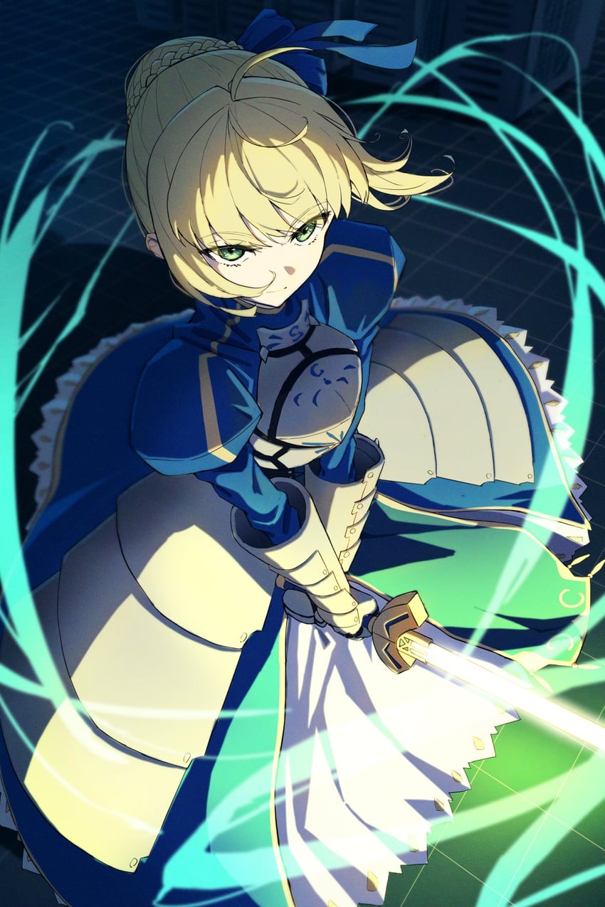 artoria pendragon and saber (fate and 1 more) drawn by kamo_ashi