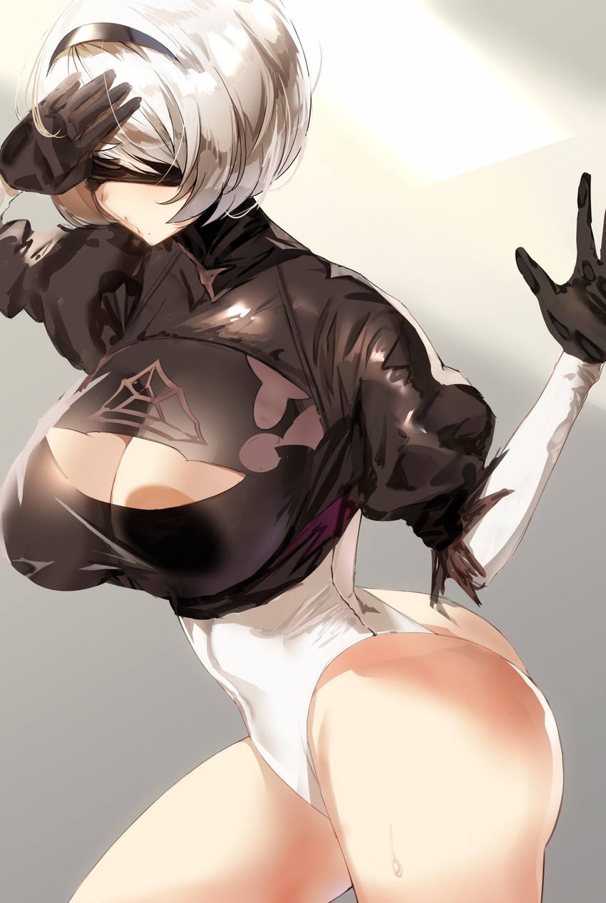 2b (nier and 1 more) drawn by okki_(studio_okki)