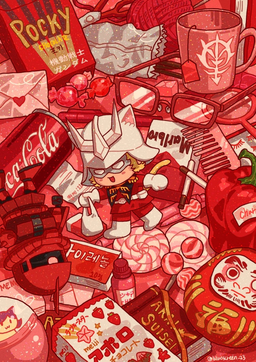 char aznable, lalah sune, and zaku ii s char custom (gundam and 4 more) drawn by bluescreen_23