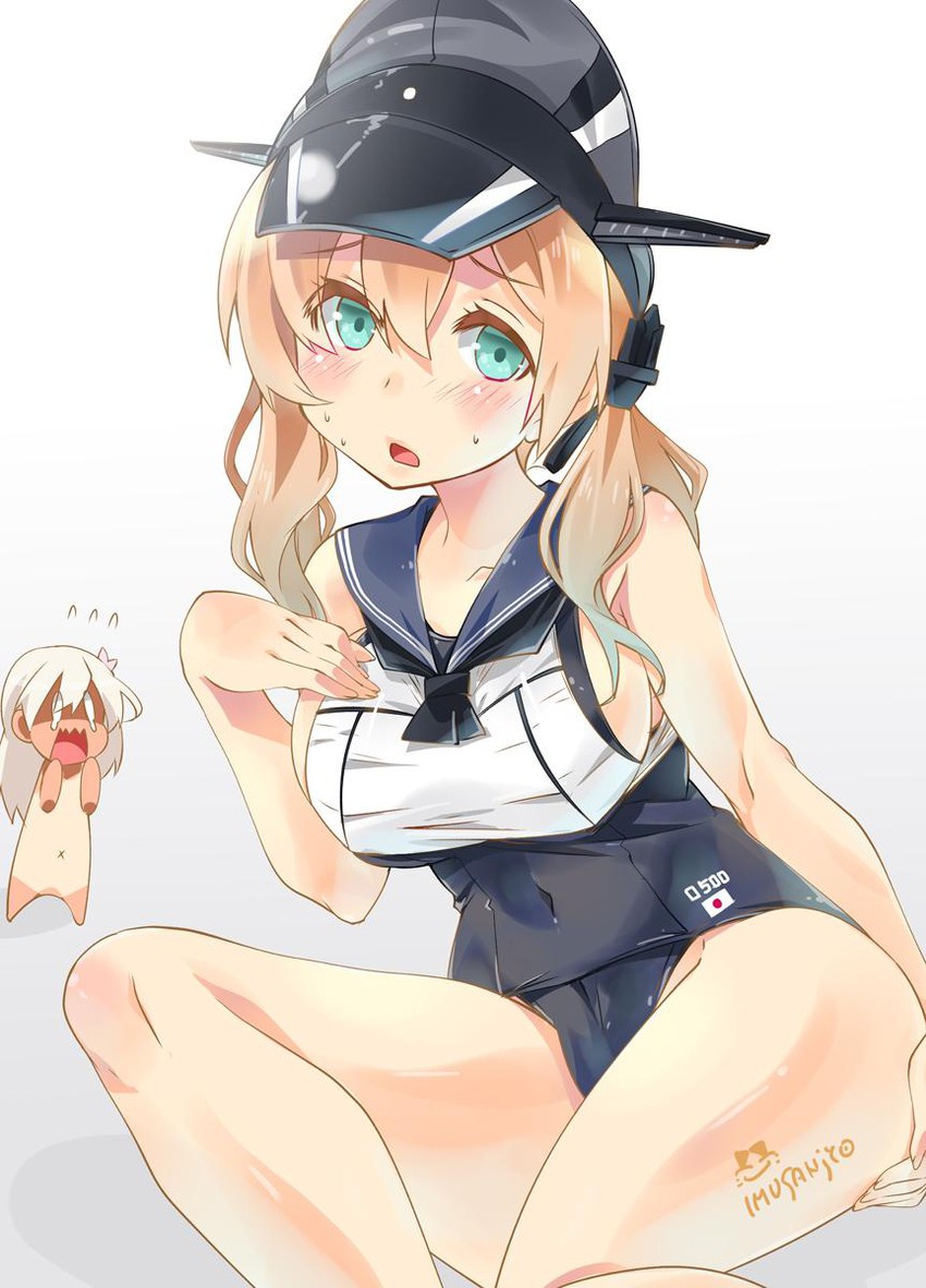 prinz eugen and ro-500 (kantai collection) drawn by imu_sanjo