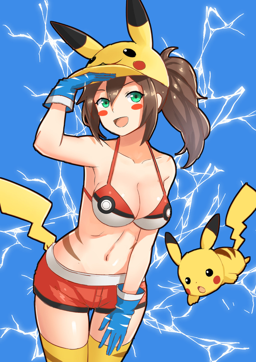 pikachu and female protagonist (pokemon and 2 more) drawn by yi_l_chen_5 Da...