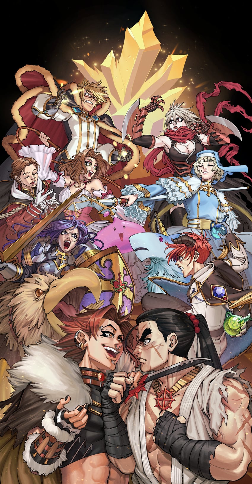 arch bishop, poring, warlock, sura, shadow chaser, and 7 more (ragnarok online) drawn by hamatsu