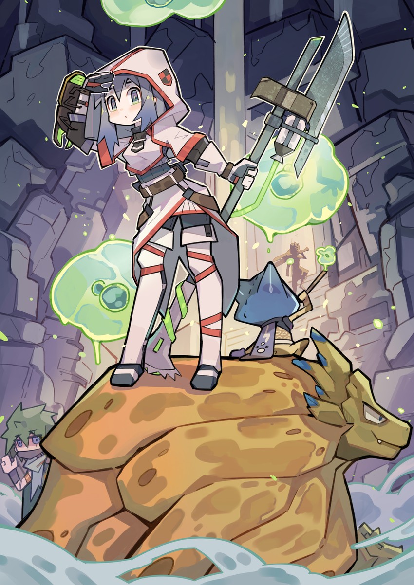 felyne and royal ludroth (monster hunter and 1 more) drawn by lyu