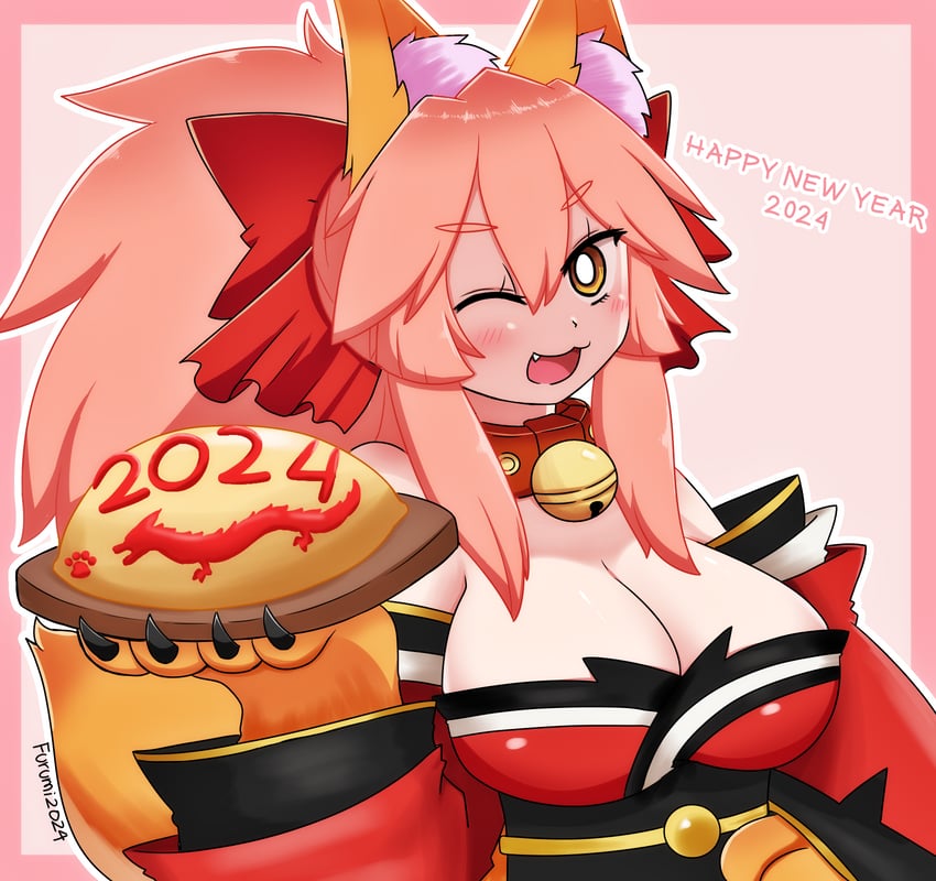 tamamo and tamamo cat (fate and 1 more) drawn by keita_naruzawa