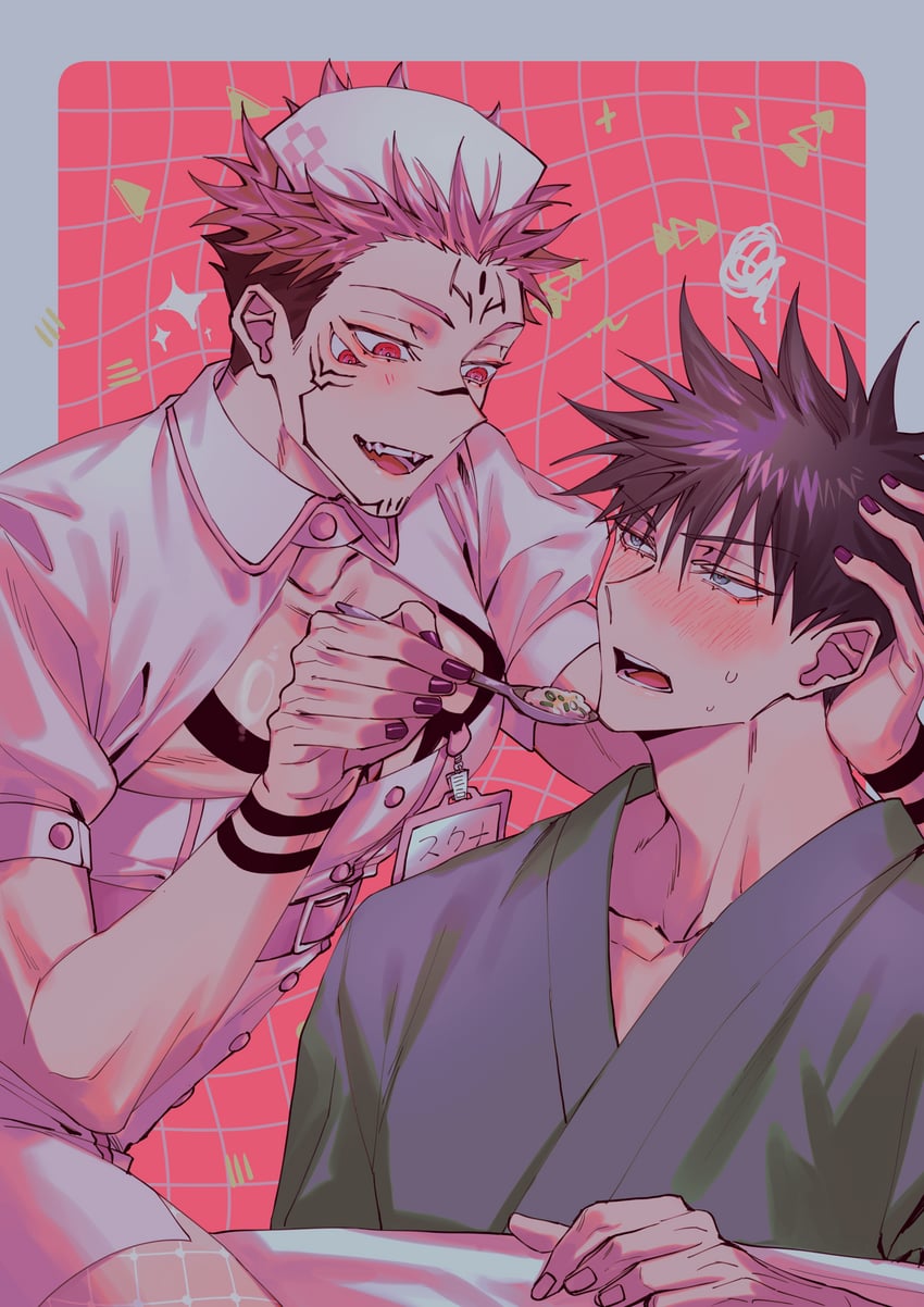 fushiguro megumi and ryoumen sukuna (jujutsu kaisen) drawn by azukiharuta_ju