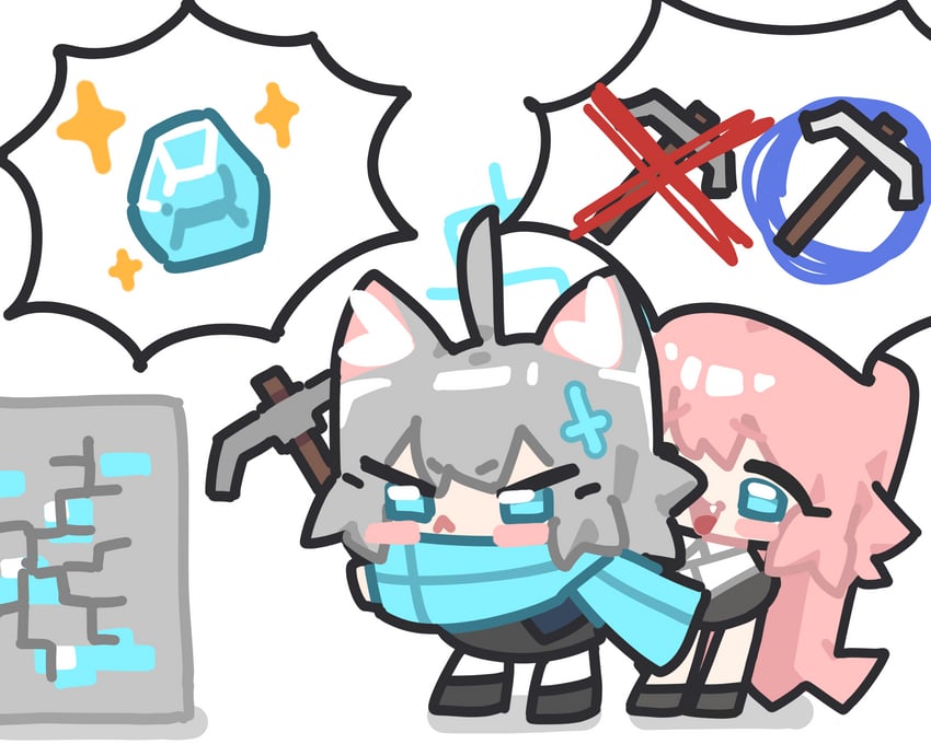 shiroko and hoshino (blue archive and 1 more) drawn by ishikoro24