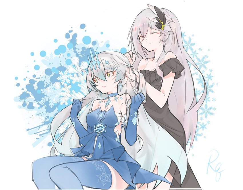 kiana kaslana and cecilia schariac (honkai and 1 more) drawn by error1980
