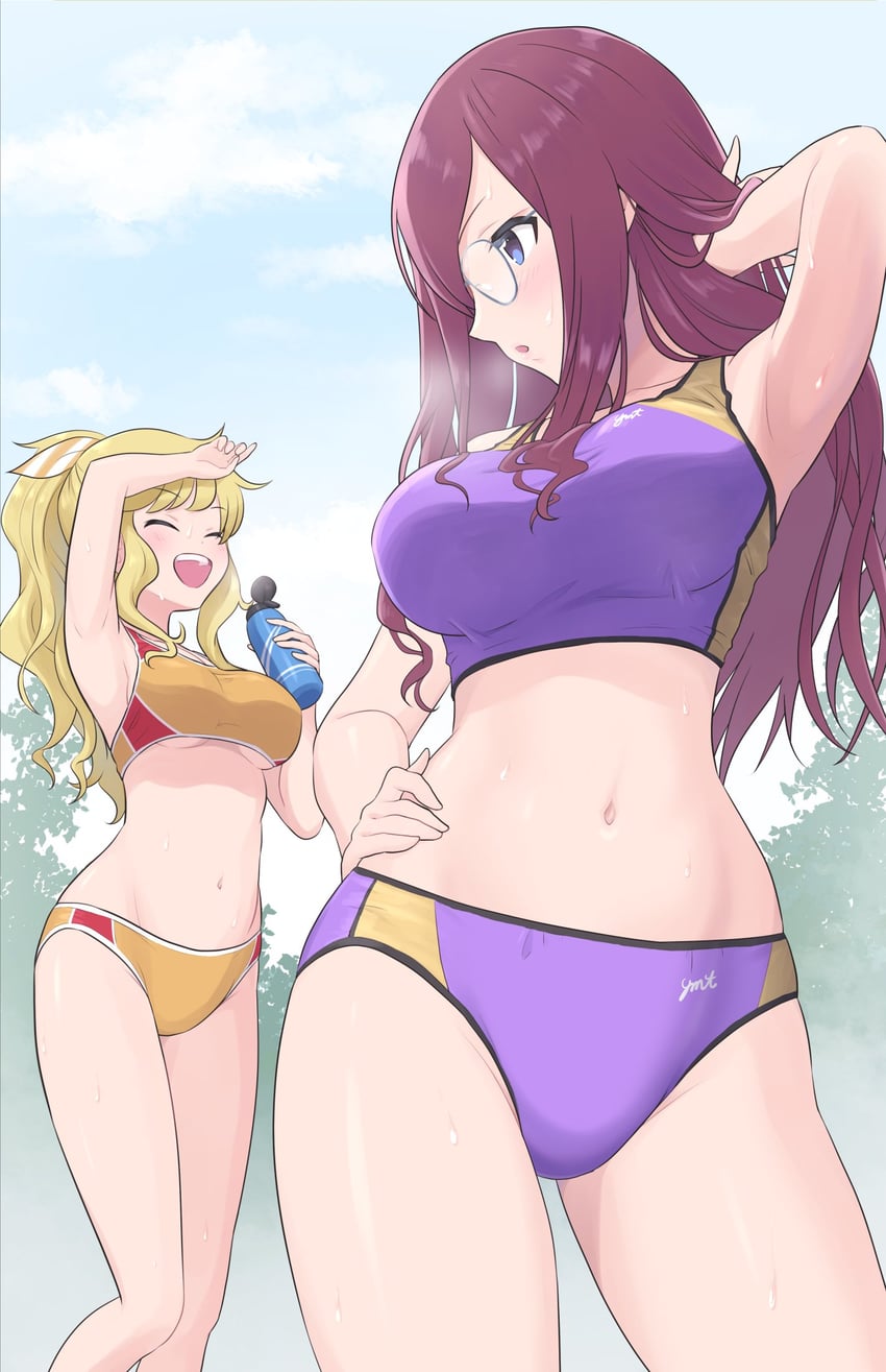 ohtsuki yui and yagami makino (idolmaster and 1 more) drawn by yama_tatsuo