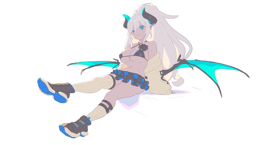 demon girl with ponytail (original) drawn by enkyo_yuuichirou
