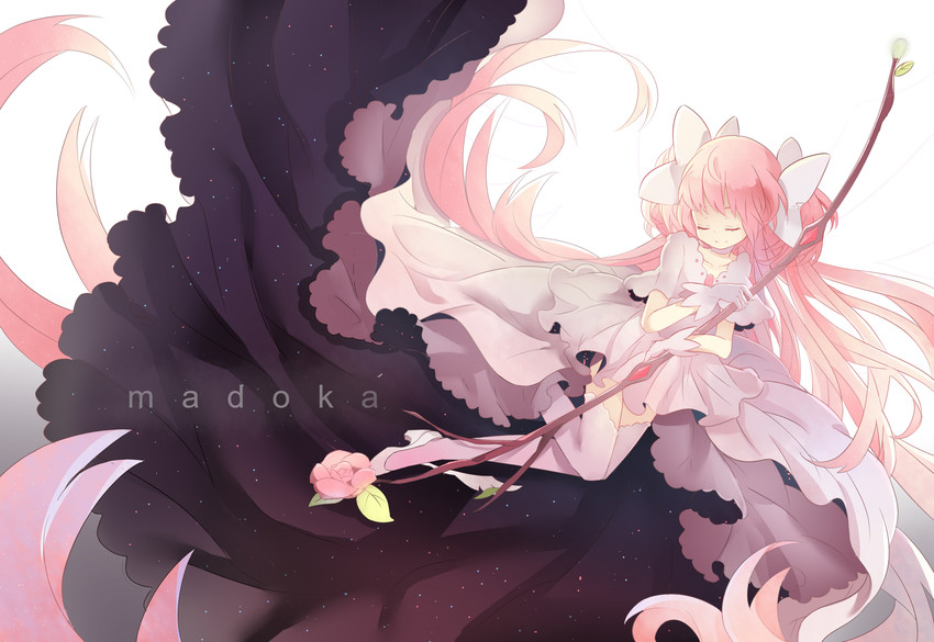kaname madoka and ultimate madoka (mahou shoujo madoka magica) drawn by kuluhara925