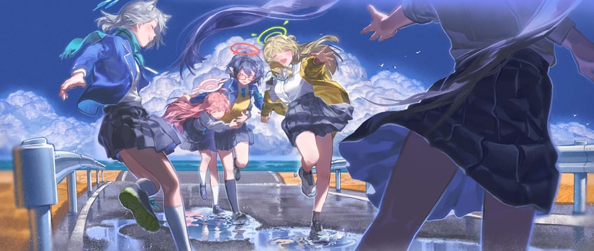 shiroko, hoshino, nonomi, serika, and ayane (blue archive) drawn by luyangliu