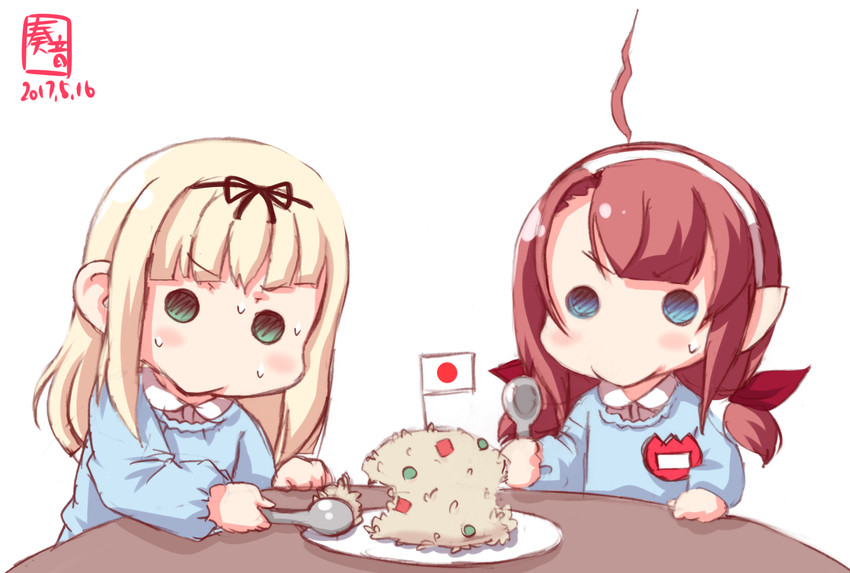 yuudachi and kawakaze (kantai collection) drawn by kanon_(kurogane_knights)