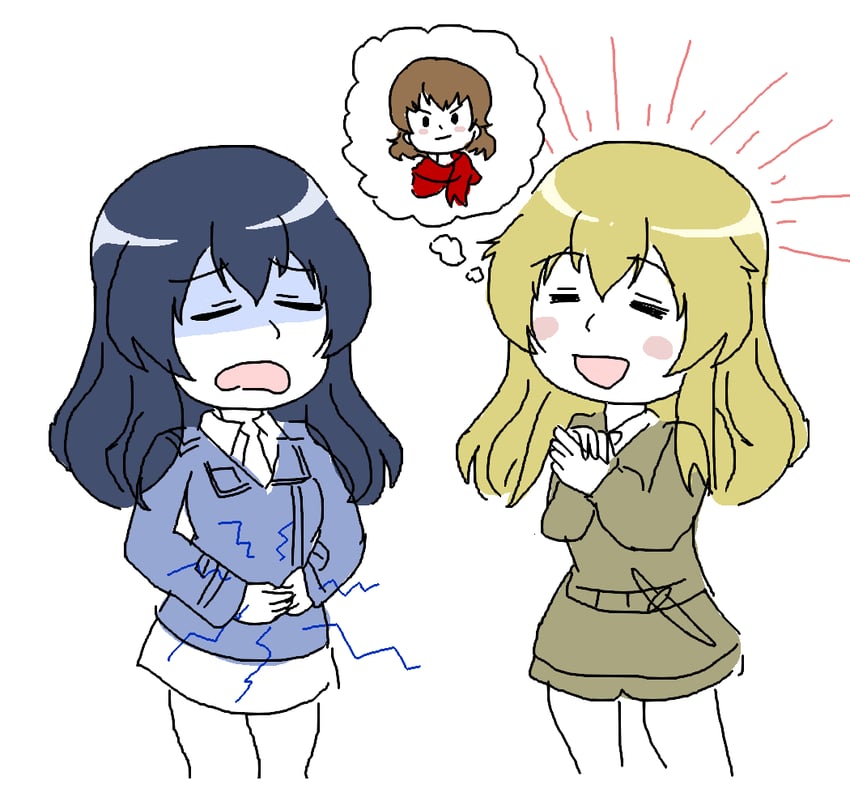 carpaccio, caesar, and eclair (girls und panzer and 1 more) drawn by aqclk