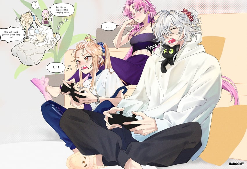 fu xuan, jing yuan, and yanqing (honkai and 1 more) drawn by har00my