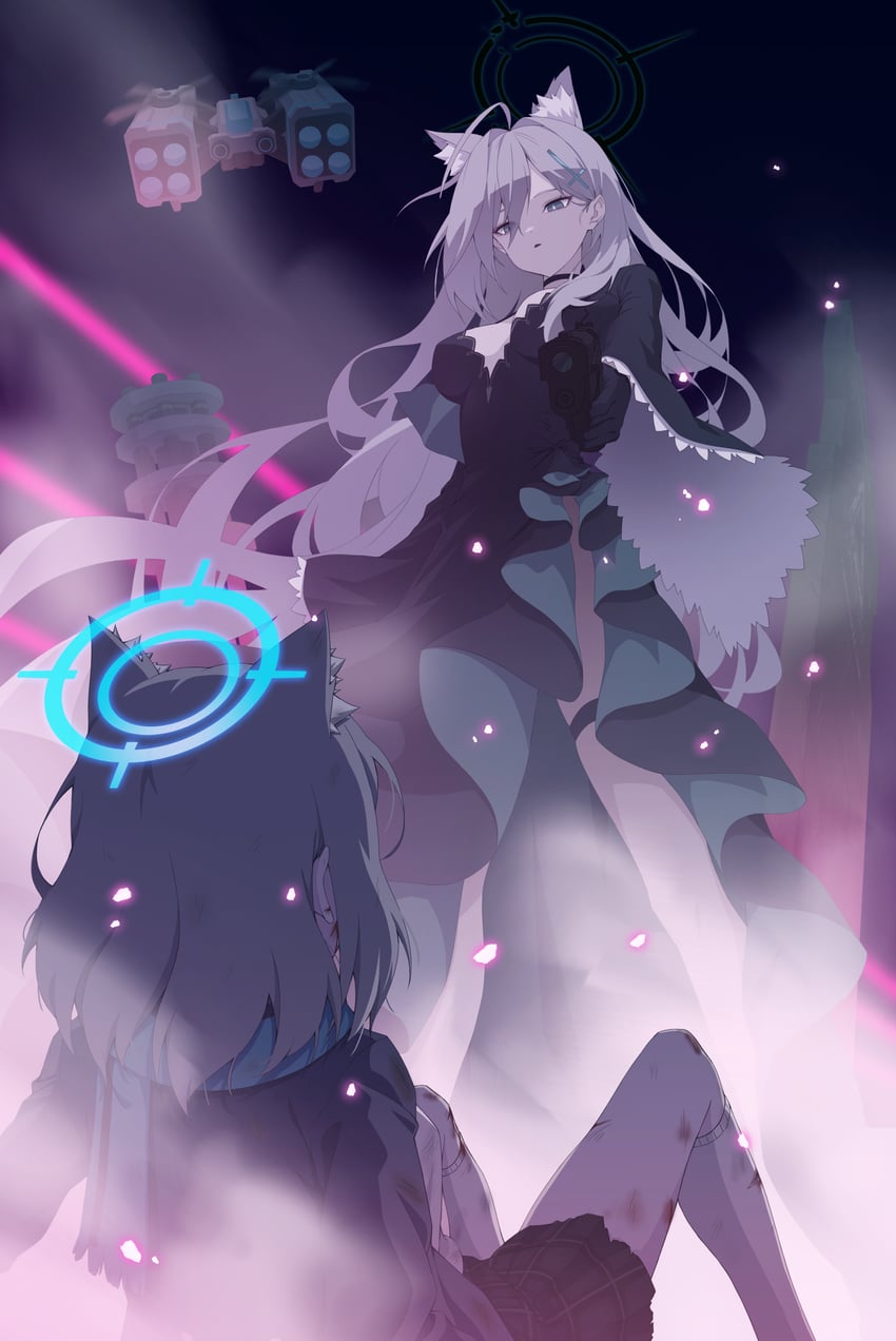 shiroko and shiroko terror (blue archive) drawn by u.rang