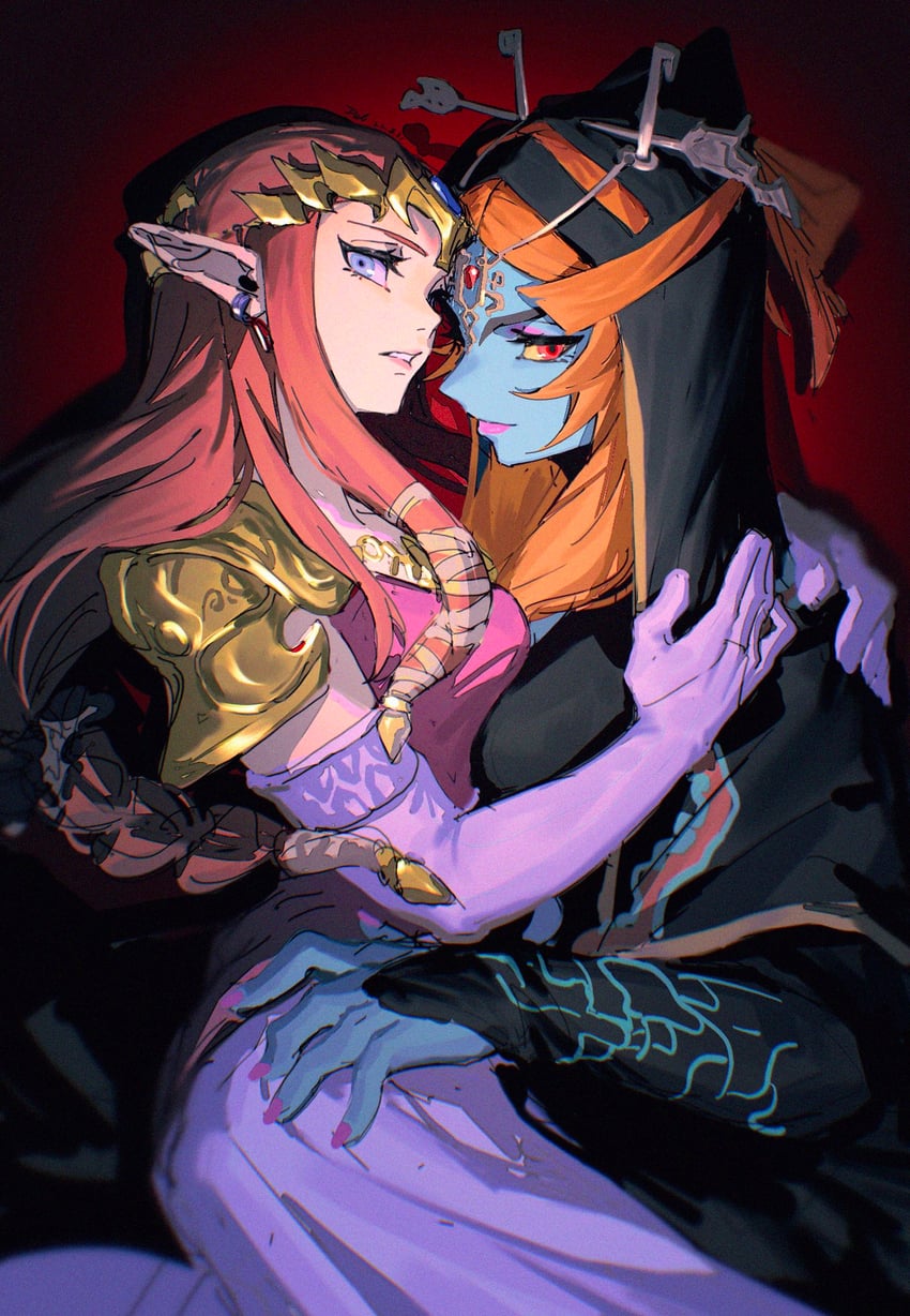 princess zelda and midna (the legend of zelda and 1 more) drawn by dele14375735