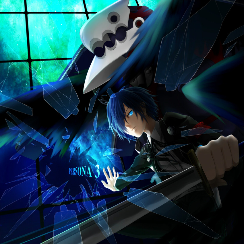 yuuki makoto and thanatos (persona and 1 more) drawn by wonder_library