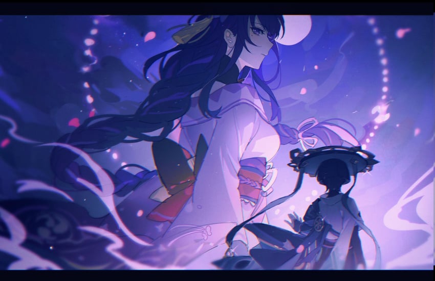 raiden shogun, scaramouche, and wanderer (genshin impact) drawn by menglin393
