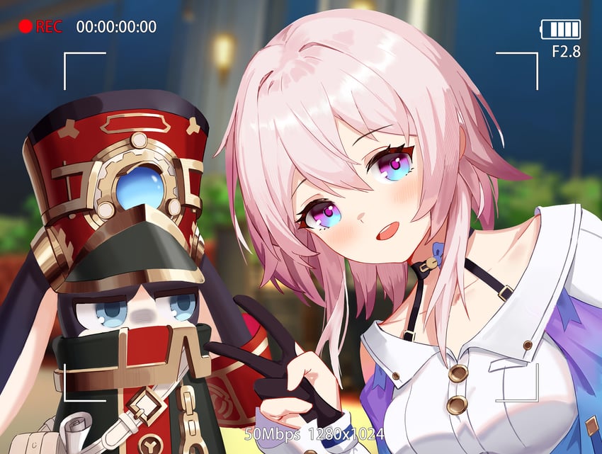 march 7th and pom-pom (honkai and 1 more) drawn by cavcaz