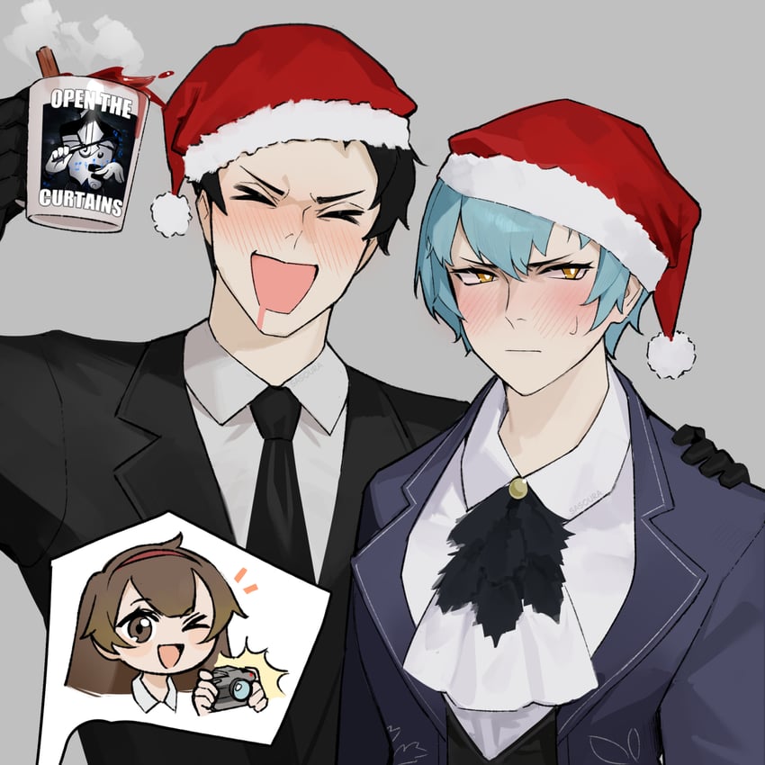 angela, roland, and malkuth (project moon and 1 more) drawn by sasoura
