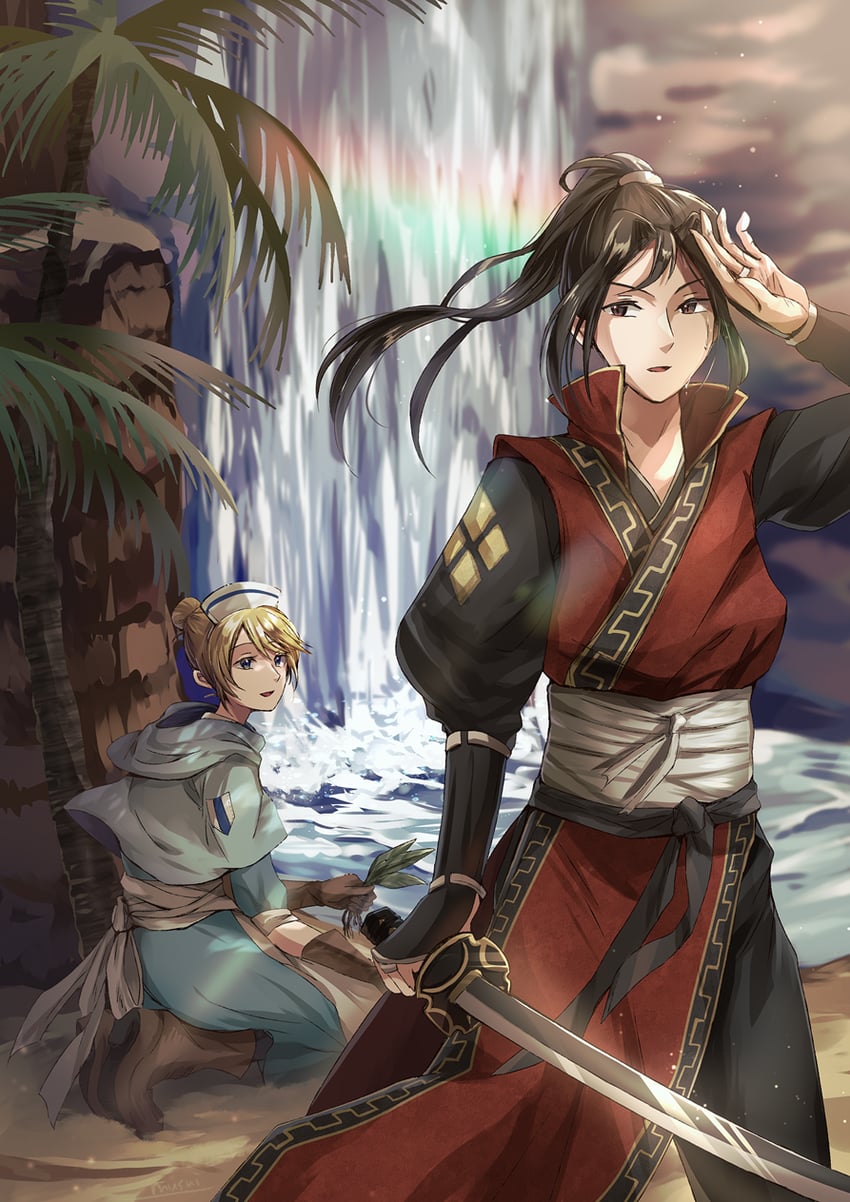 hikari ku and castti florenz (octopath traveler and 1 more) drawn by musui_(user_khpx4855)