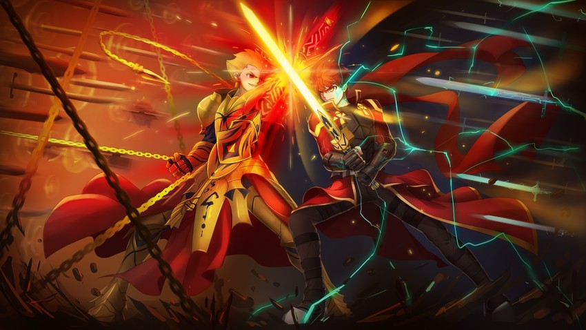 gilgamesh and emiya shirou (fate and 1 more) drawn by gt_shoukyou
