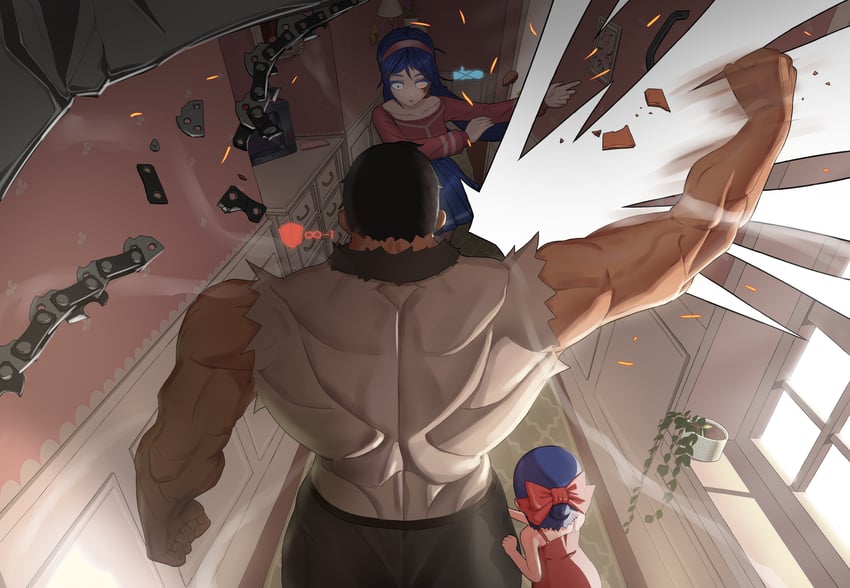 mita, crazy mita, player character, and tiny mita (miside) drawn by jinrou_mangfu