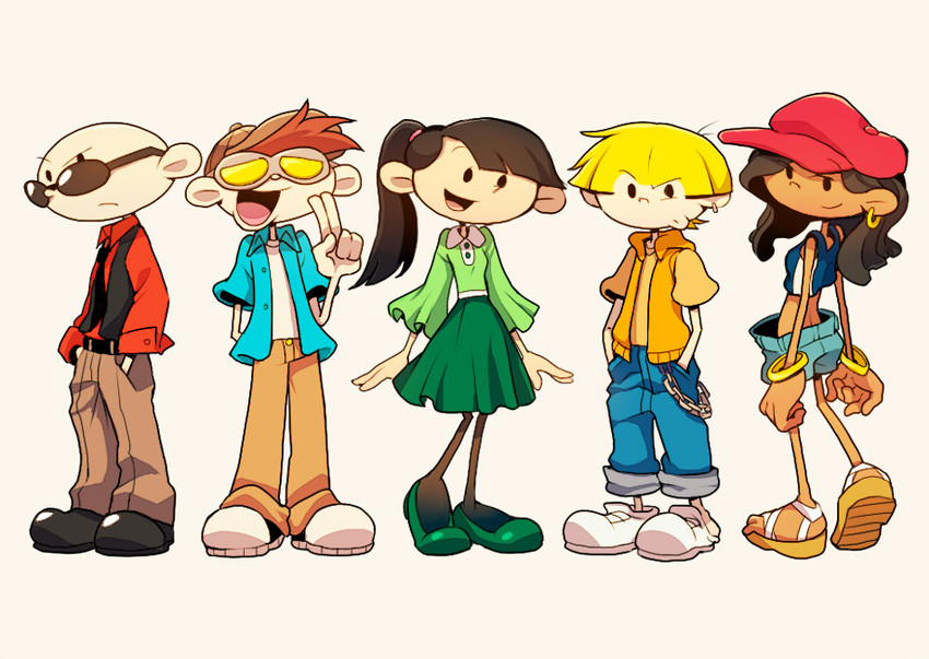 numbuh 3, numbuh 5, numbuh 1, numbuh 4, and numbuh 2 (codename: kids next door) drawn by t_k_g
