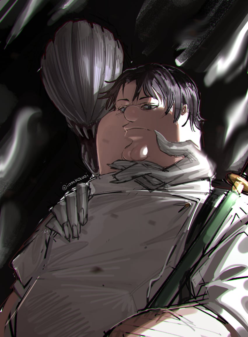 okkotsu yuuta, peter griffin, and orimoto rika (jujutsu kaisen and 1 more) drawn by kowai_(iamkowai)