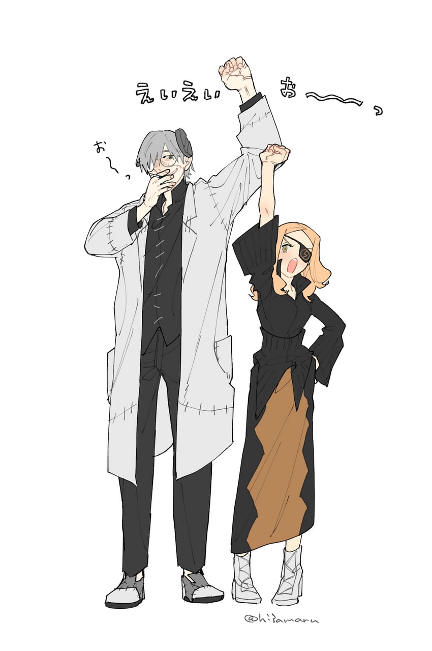 franken stein and marie mjolnir (soul eater) drawn by hissiu