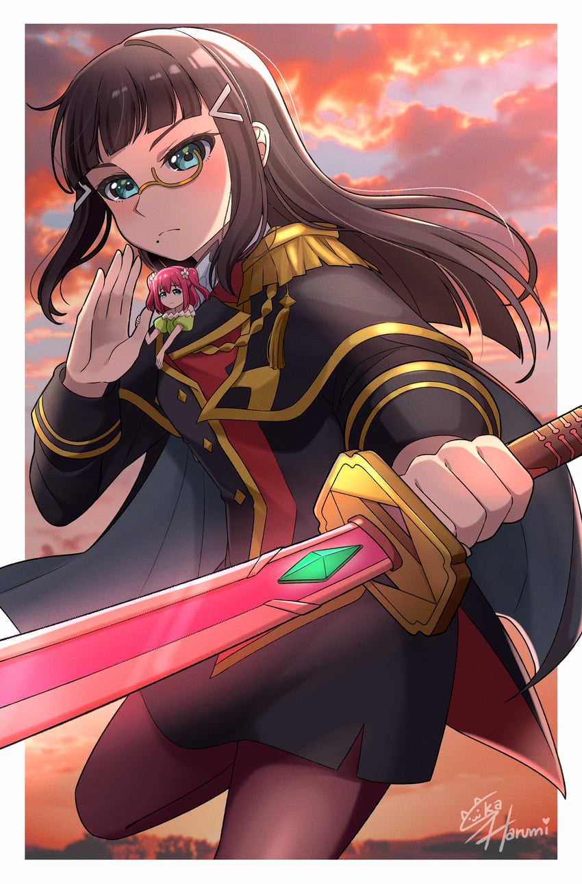 kurosawa dia, kurosawa ruby, ruby, and dia (love live! and 2 more) drawn by ska.harumi