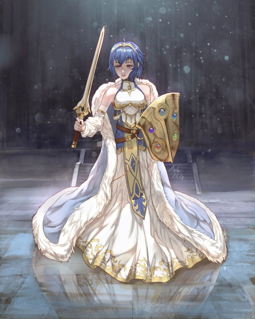 lucina and female morgan (fire emblem and 2 more) drawn by aztodio