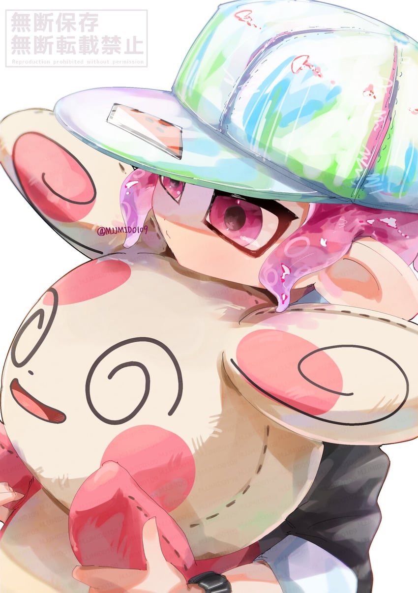 octoling player character, octoling girl, and spinda (pokemon and 1 more) drawn by mjjmid0109