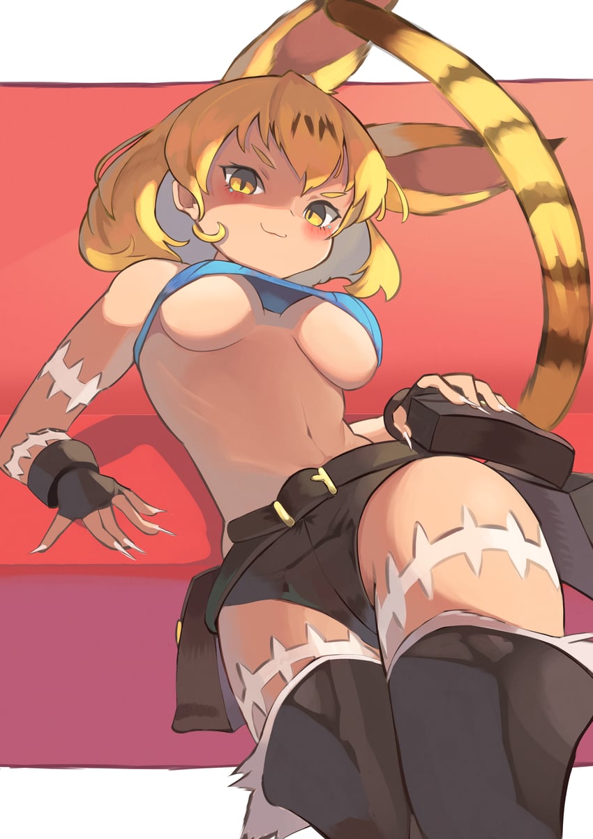 serval and ms. fortune (kemono friends and 1 more) drawn by osnmykk