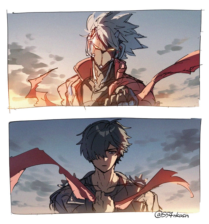 lighter and billy kid (zenless zone zero) drawn by s54nkasn