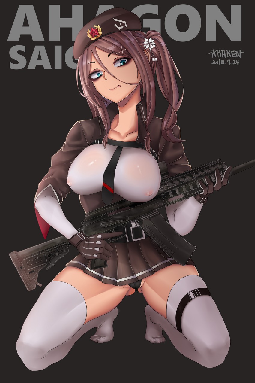 saiga-12 and ahagon umiko (girls' frontline and 1 more) drawn by kuraken