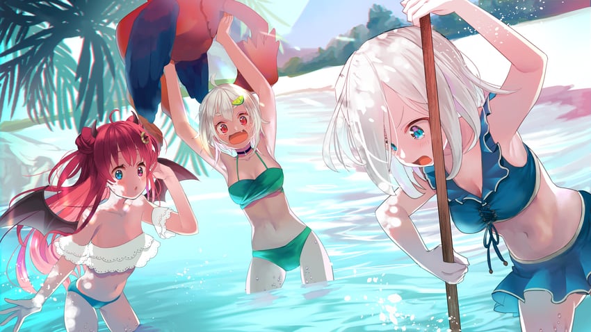 ars almal, yuzuki roa, and hayama marin (nijisanji and 1 more) drawn by zgpwlm