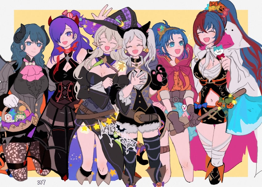 female byleth, female corrin, male byleth, female robin, female alear, and 2 more (fire emblem and 7 more) drawn by sasaki_(dkenpisss)