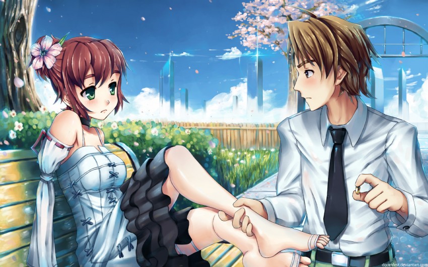 tezuka rin and nakai hisao (katawa shoujo) drawn by softmode