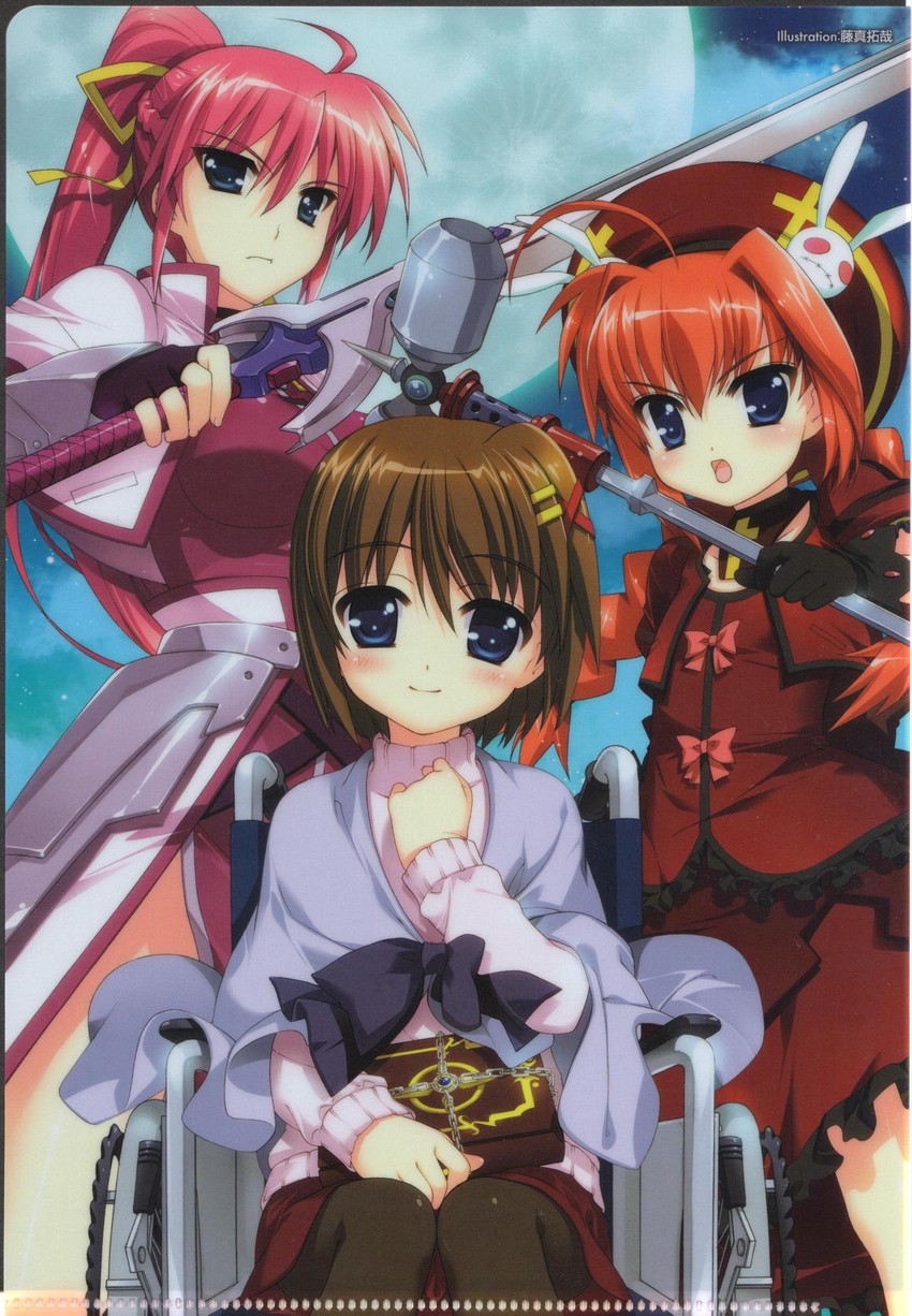 yagami hayate, vita, signum, graf eisen, laevatein, and 1 more (lyrical nanoha and 3 more) drawn by fujima_takuya