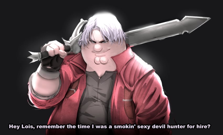 dante and peter griffin (devil may cry and 1 more) drawn by kowai