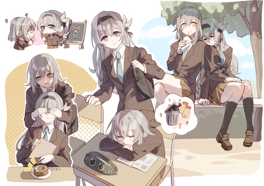 trailblazer, firefly, stelle, and sam (honkai and 1 more) drawn by honootomori-kak